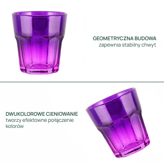 Szklanki do napojów ombre fioletowe Gigi 6 x 280 ml