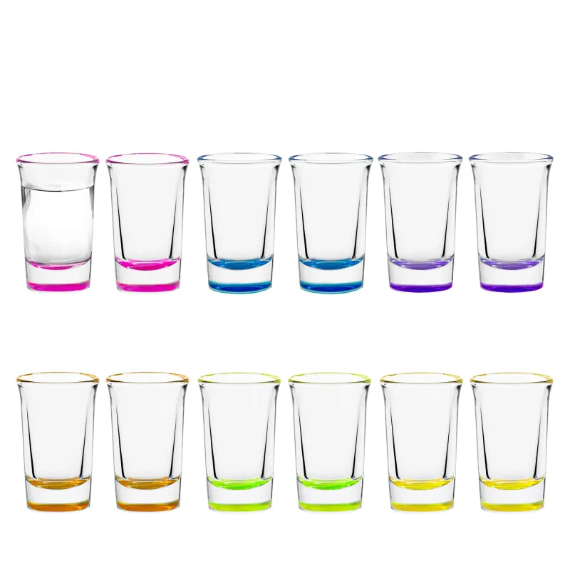 Kieliszki do shotów i wódki z kolorowym dnem Lexi Rainbow Blast 6 x 40 ml